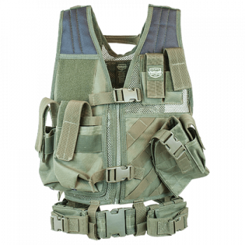 Valken Crossdraw Vest Youth - Olive Green