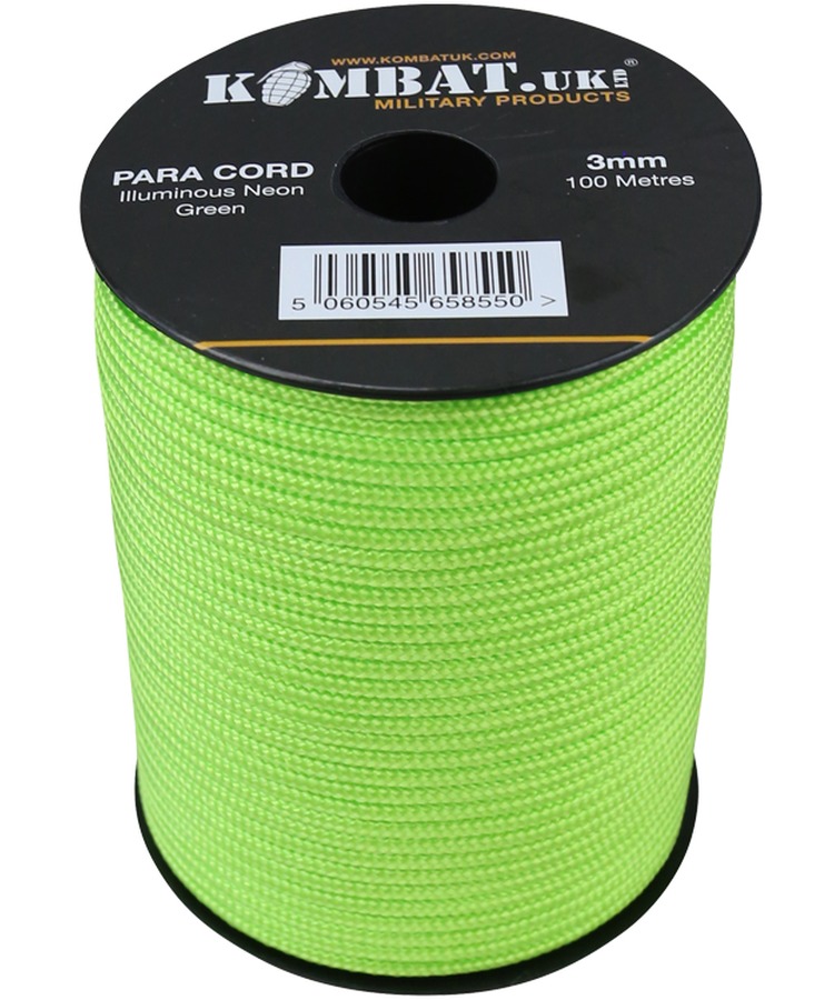 Kombat Paracord – 100m Reel – Neon Green product image
