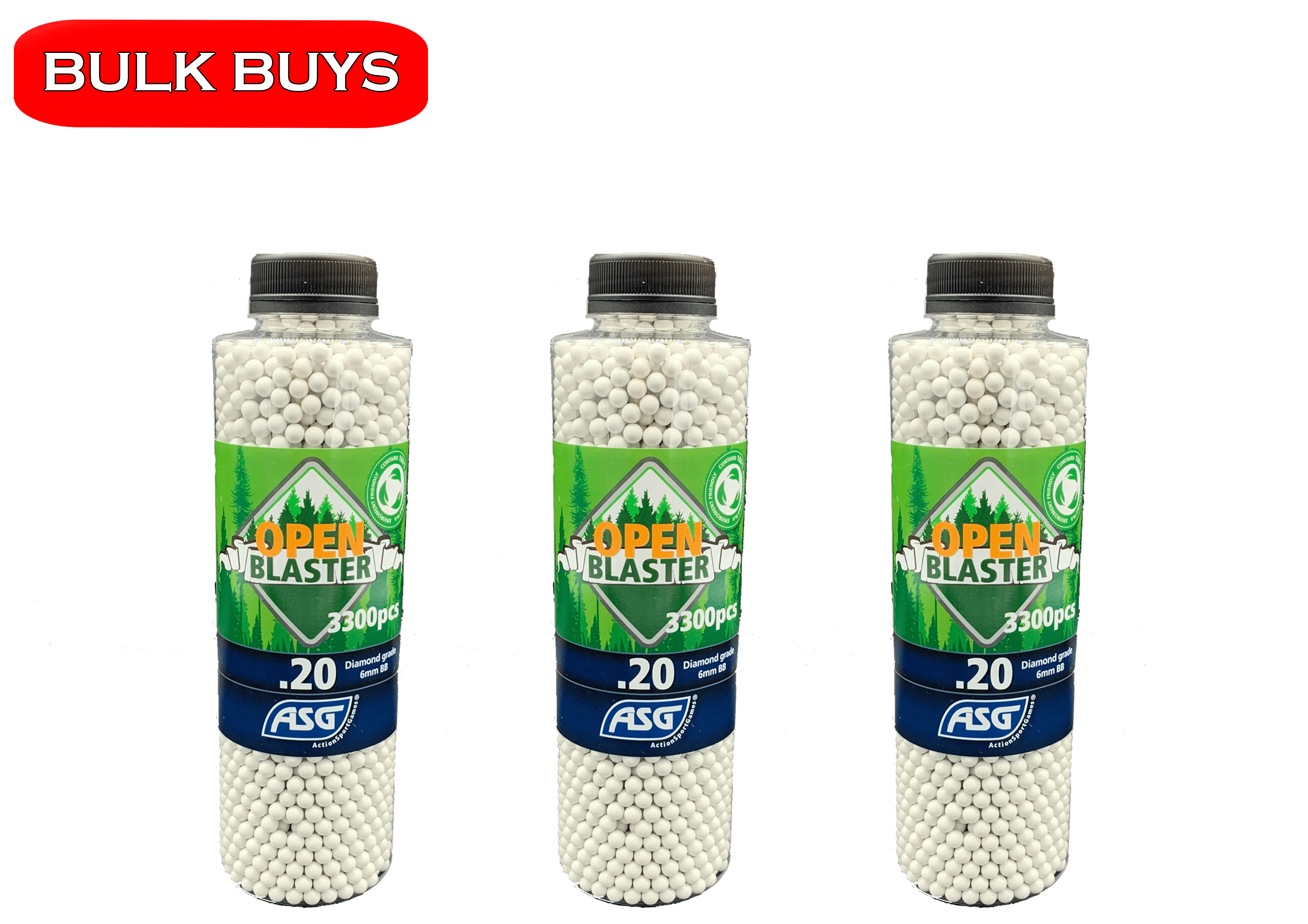 Open Blaster 0.20g Airsoft BB -3300 pcs. in bottle - Image 2