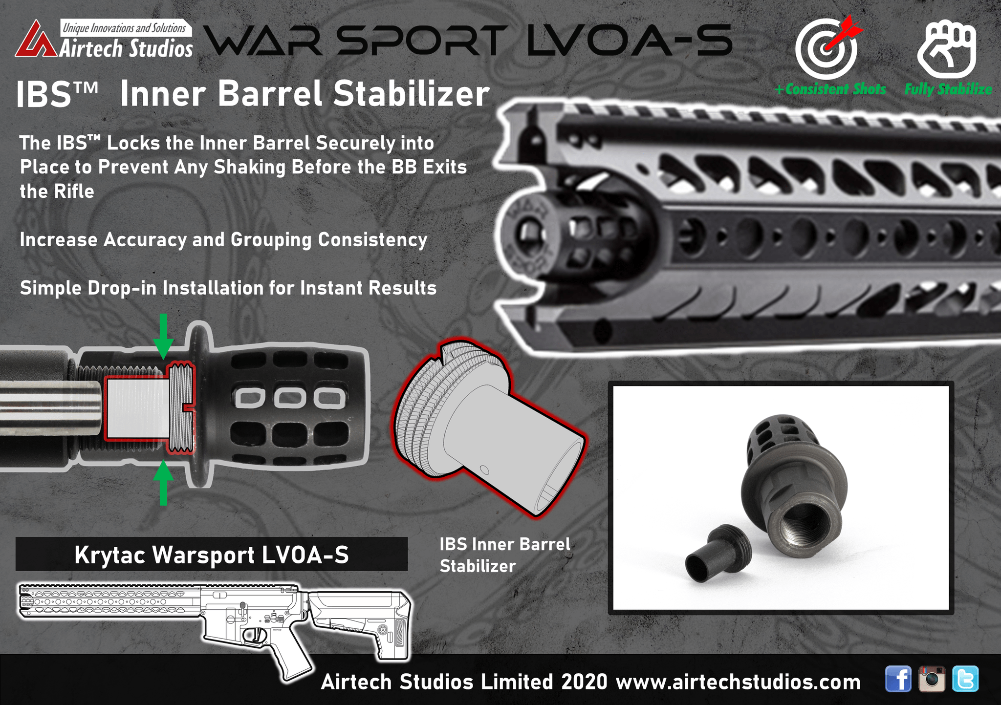 Airtech Advanced IBS-INNER BARREL STABILIZER For KRYTAC LVOA-S product image
