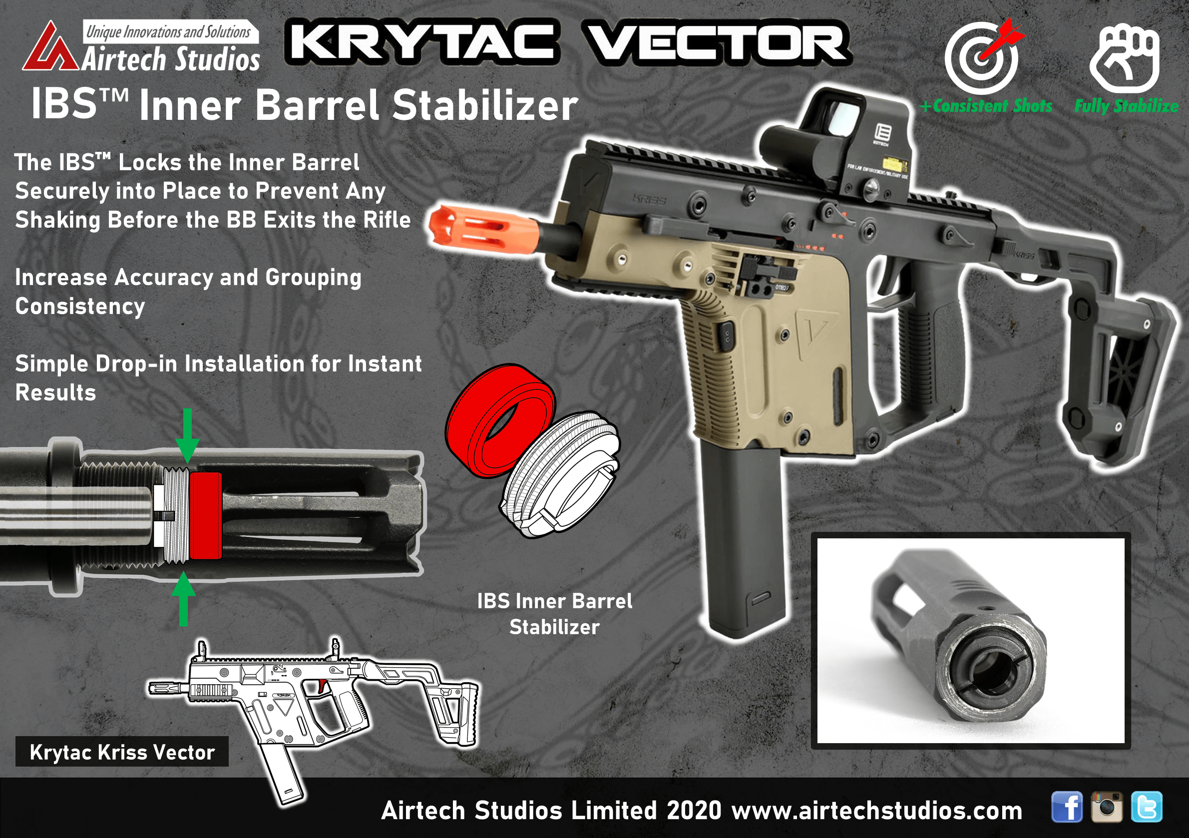 Airtech INNER BARREL STABILIZER KRYTAC VECTOR product image