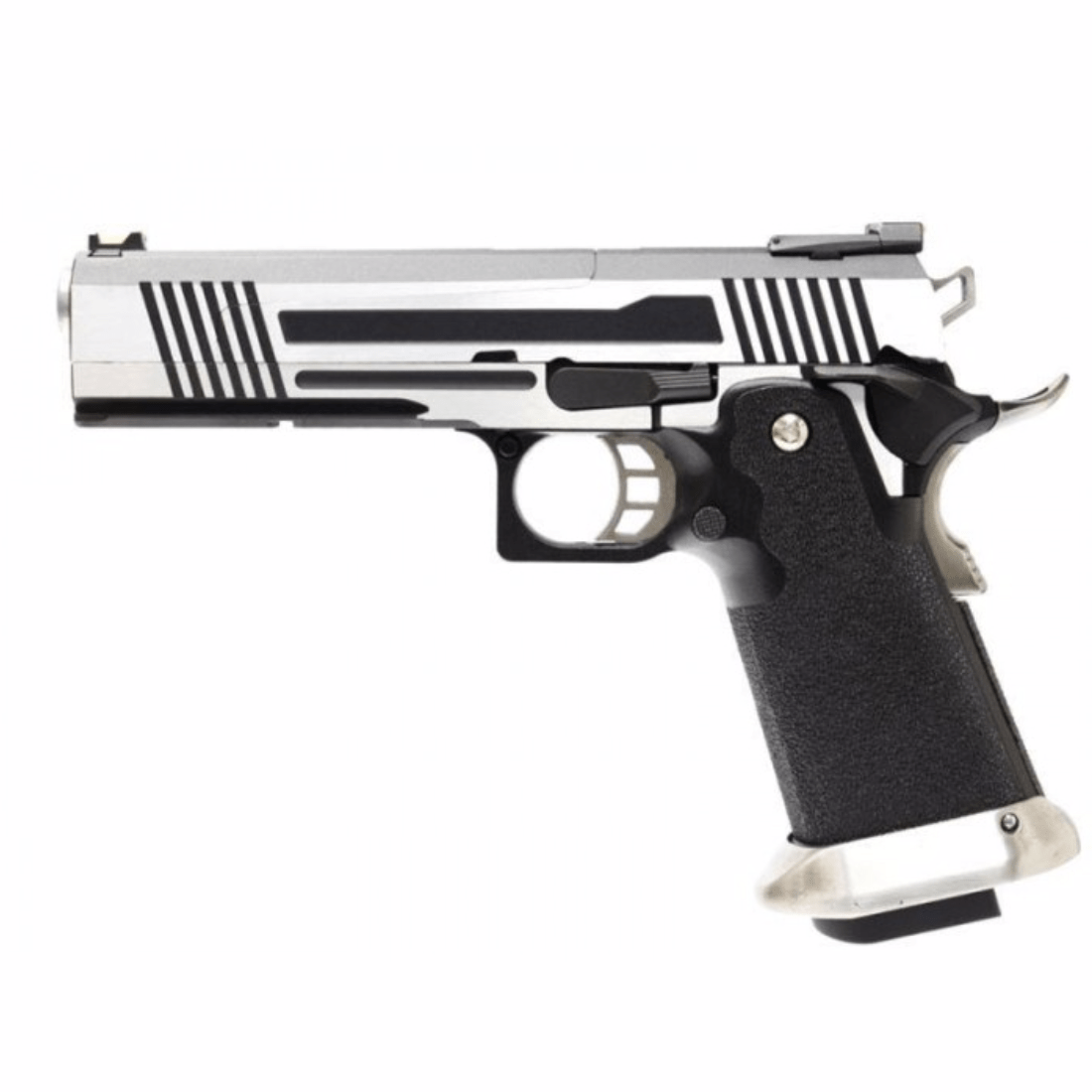 Armorer Works Custom Hi-Capa GBBP (Split Silver Slide – Black Frame – AW-HX1001 product image