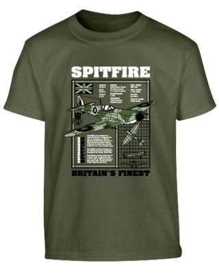 Kids Spitfire T-shirt – Olive Green product image
