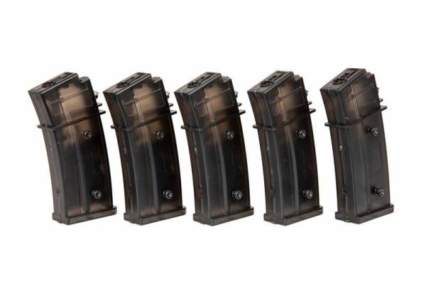 Set of 5 Hi-Cap 300 BB Magazines for G36 Replicas – Black product image