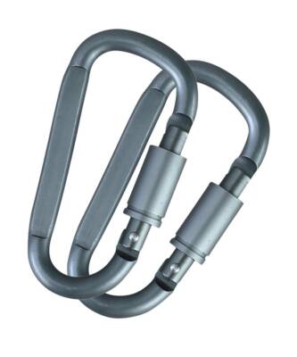 Gunmetal Grey Locking Carabiners – 8mm (Pair) product image
