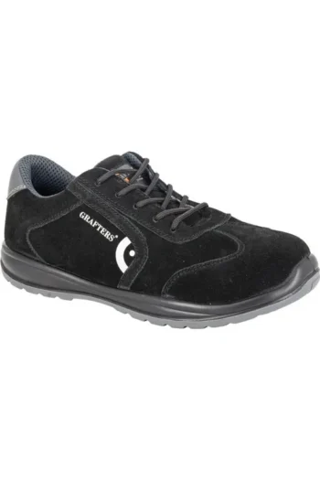 Black Suede Safety Trainer Shoe (40)