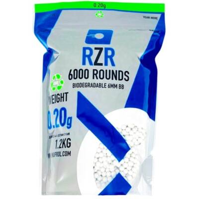RZR Airsoft BBs Biodegradable (6000R Resealable Bag) 0.20g product image