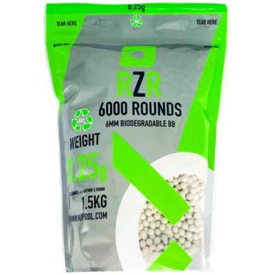 RZR Airsoft BBs Biodegradable (6000R Resealable Bag) 0.25g product image