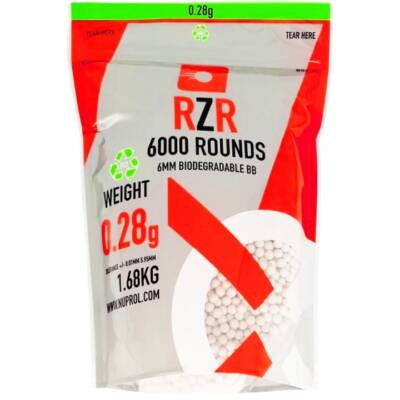 RZR Airsoft BBs Biodegradable (6000R Resealable Bag) 0.28g product image